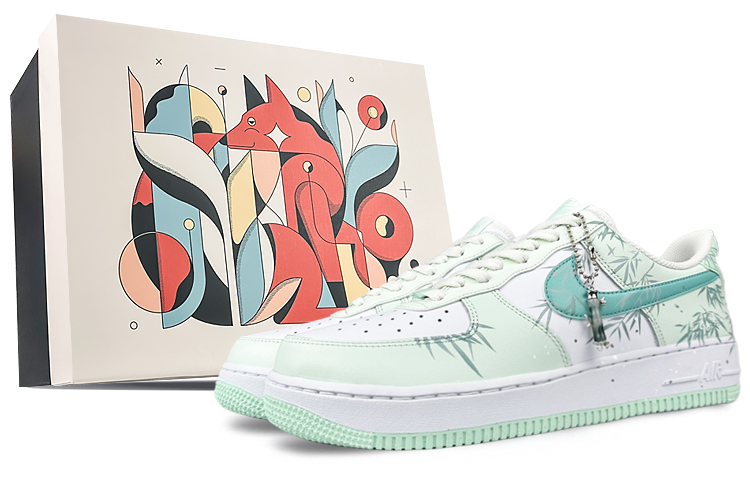Nike Air Force 1 Cushioned Wear-Resistant Breathable Low-Top Skateboard Shoes Men's Green White