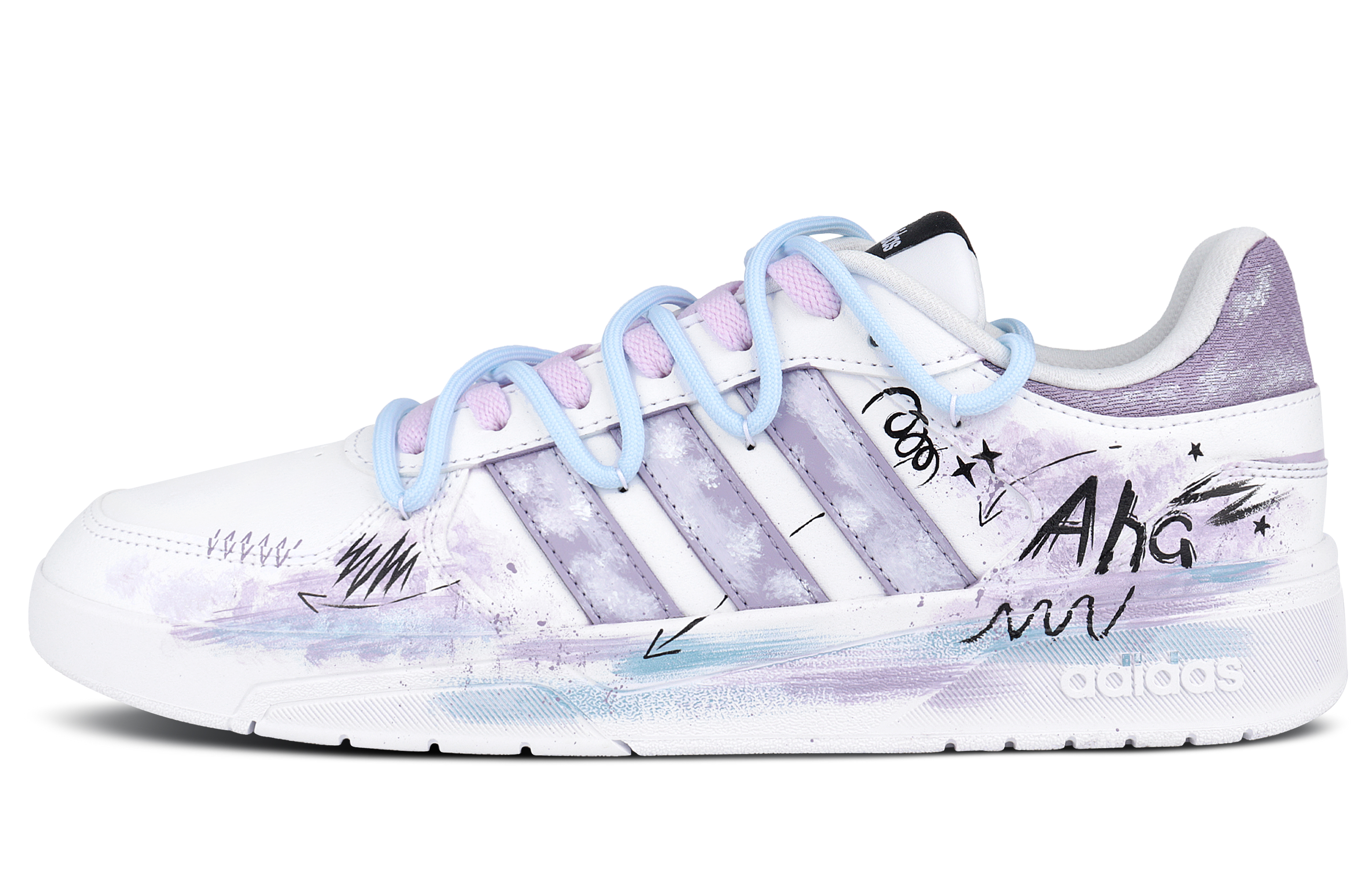 Adidas Neo Courtbeat Slip Resistant, Abrasion Resistant, Lightweight Low top Skateboard Shoes Unisex Light Purple