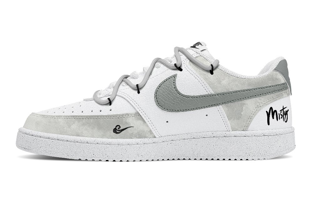 Nike Court Vision 1 Anti Slip Wear Resistant Low Top Skateboard Shoes Men's Gray White