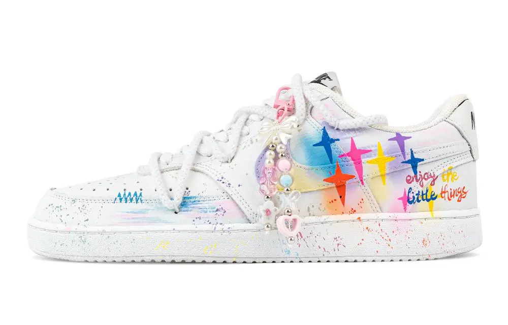 Nike Court Vision 1 MiYue Spoon Abrasion Resistant Low top Skateboard Shoes Men's White Blue Orange Yellow Pink Purple