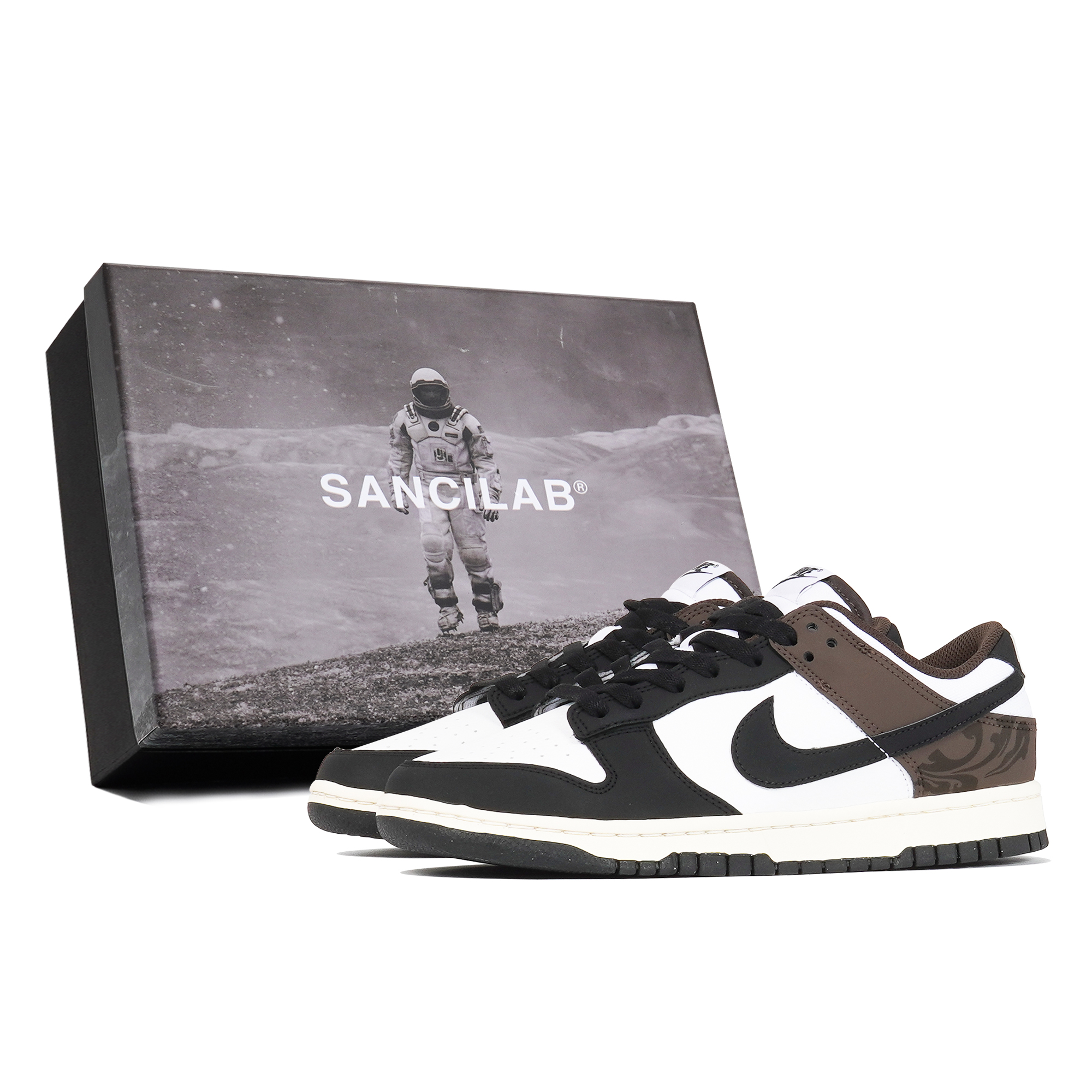 Nike Dunk Low 'Nature' Xingji Crossing Anti Slip Wear Resistant Low Top Skateboard Shoes Unisex Brown Black White