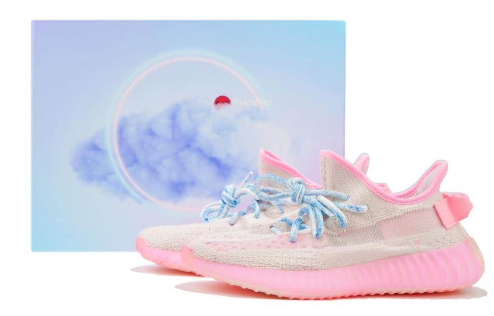 Adidas Originals Yeezy Boost 350 V2 Ice Cream Low-Top Casual Shoes Unisex Blue Pink