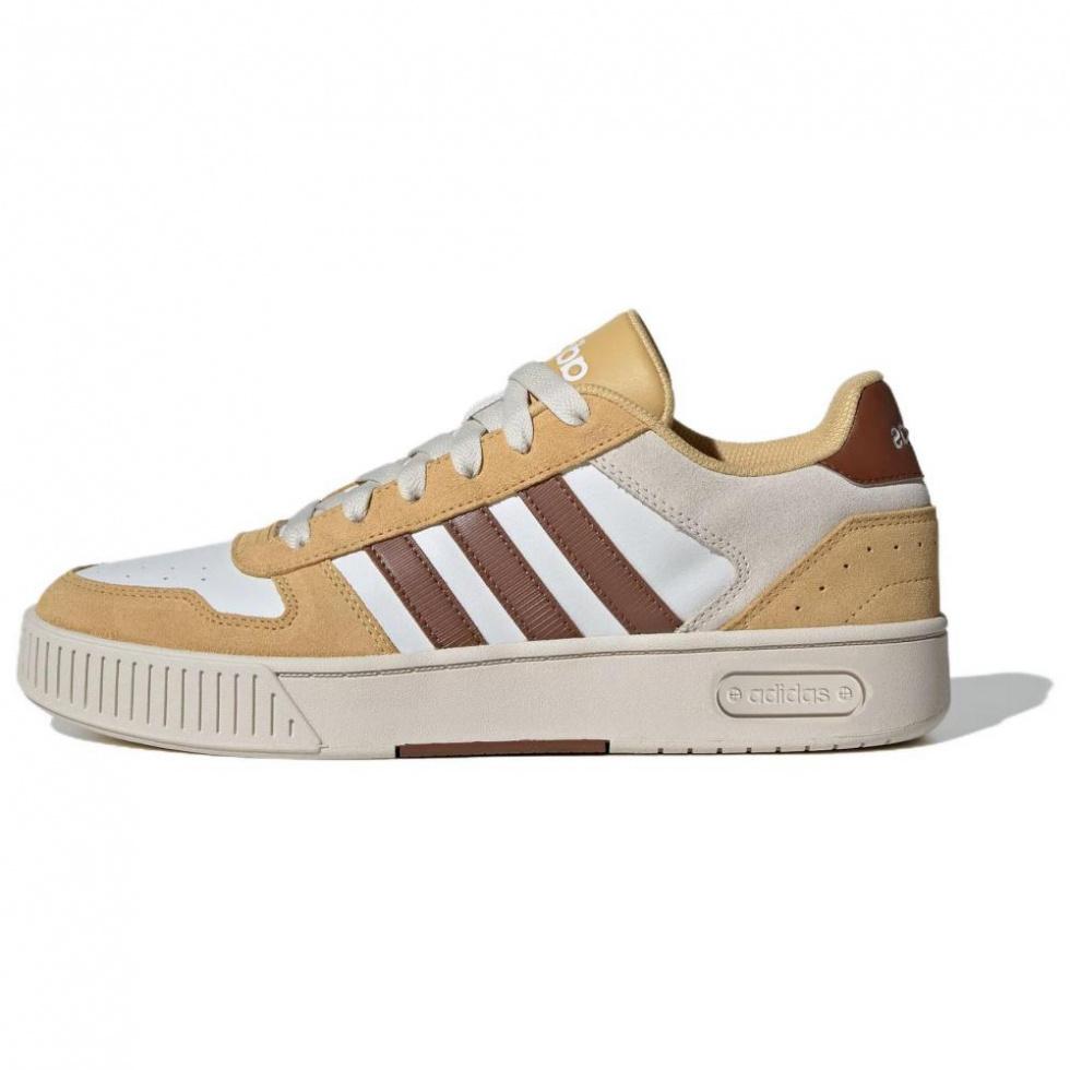Adidas Anti-Slip Wear-Resistant Low-Top Skateboard Shoes Unisex White Brown Yellow