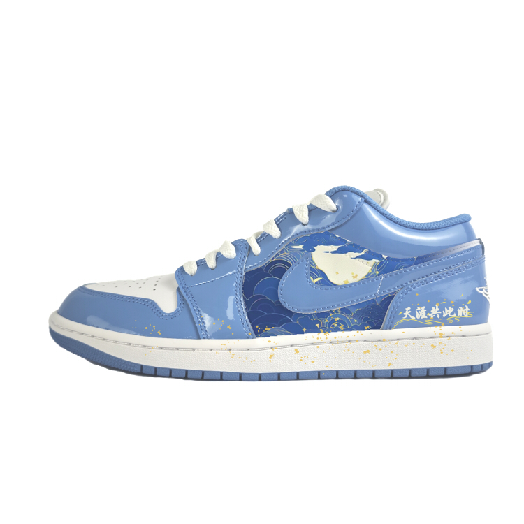 Jordan Air Jordan 1 Low 'Legend Blue' Anti-Slip Wear-Resistant Low-Top Vintage Basketball Shoes Unisex Blue