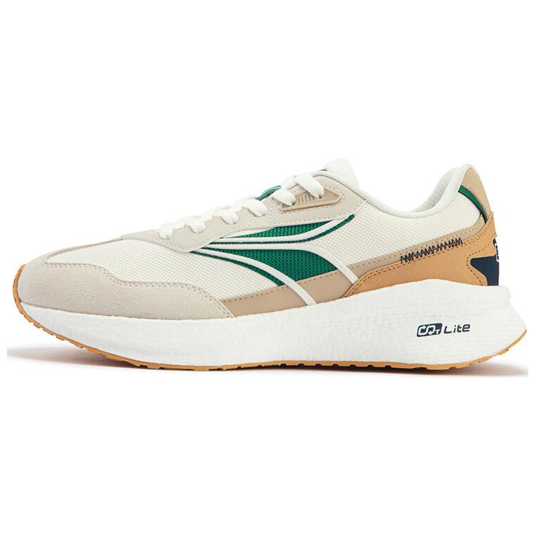 361° Long Wind 4 Wear-Resistant Low-Top Casual Shoes Men's White Beige Green
