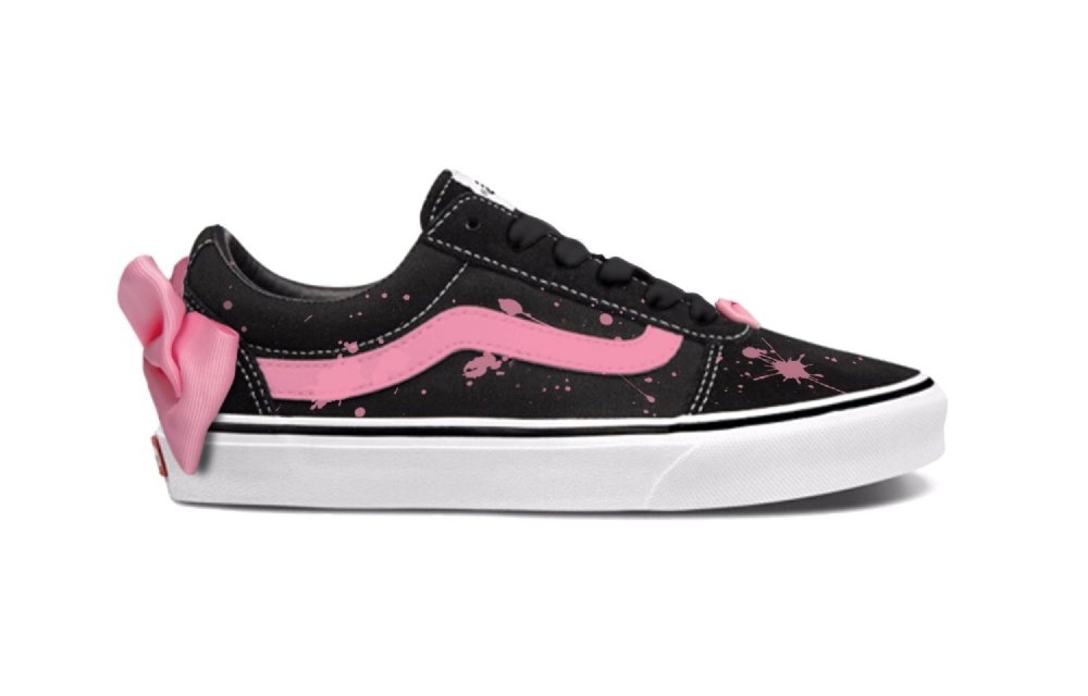 Vans Ward Low Top Skateboard Shoes Women's Black Pink