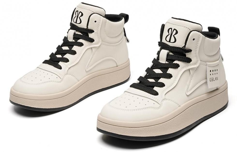 EBLAN Abrasion Resistant High Top Skateboard Shoes Women's Beige Black купить в интернет-магазине Yoocart с быстрой доставкой по России.