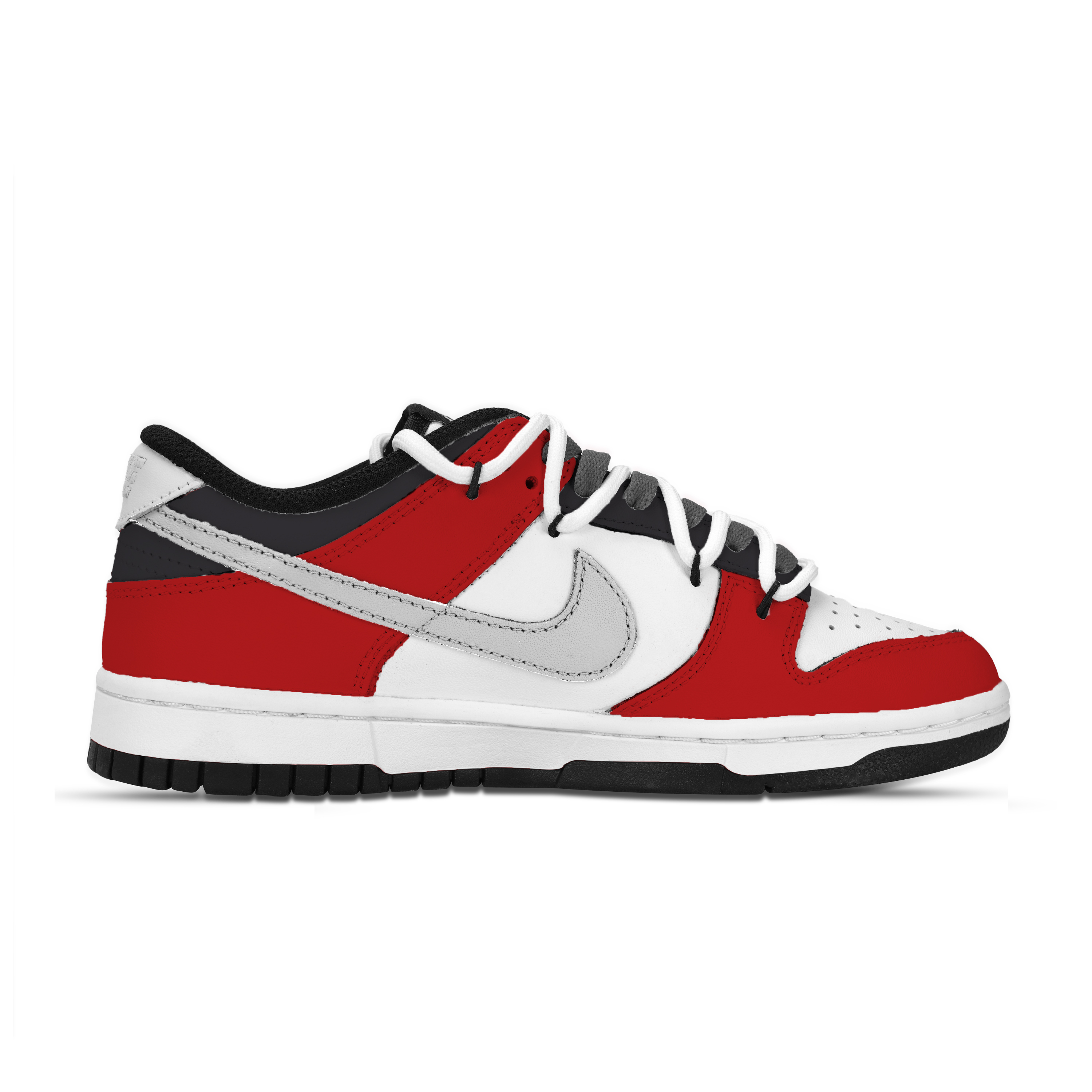 Nike Dunk Abrasion Resistant Low top Skateboard Shoes Unisex Red White Gray