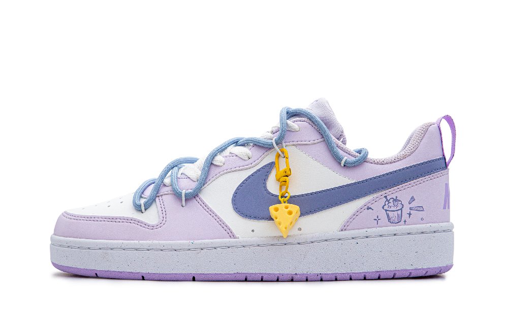 Nike Court Borough Low Taro Cheese Non-slip Lightweight Low-Top Skateboard Shoes GS Purple
