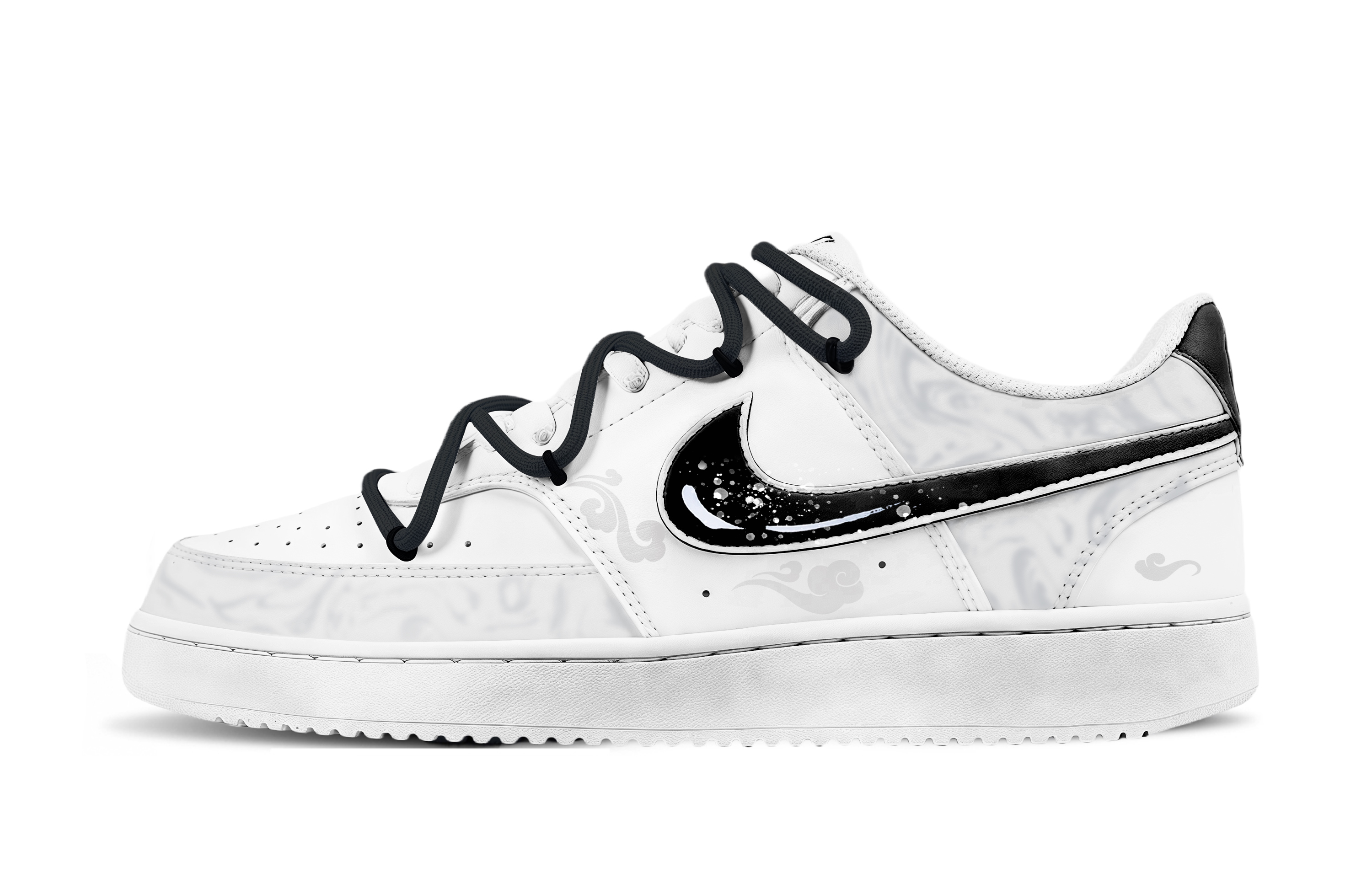 Nike Court Vision 1 White Ink Abrasion Resistant Low top Skateboard Shoes Unisex White