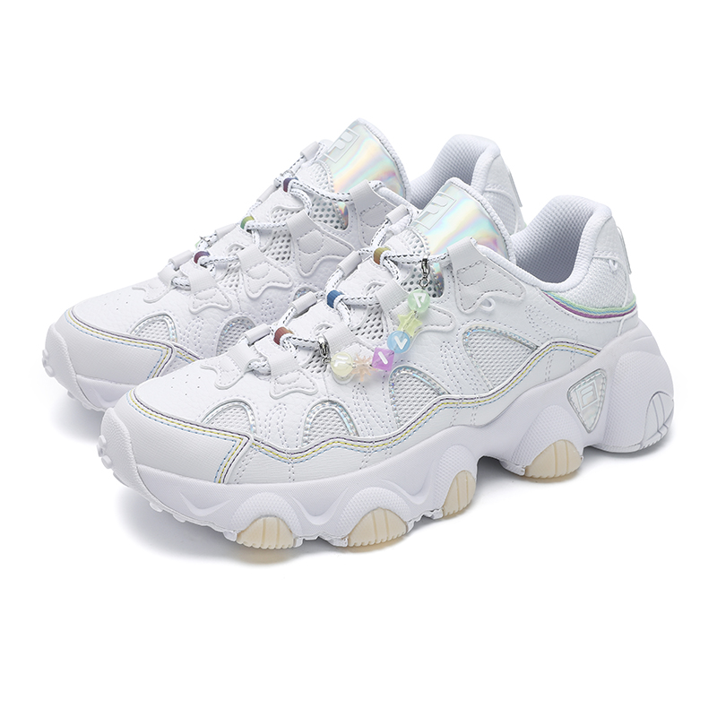 FILA JAGGER SUMMER Multicolor Early Summer, Claw Shoes Abrasion Resistant Breathable Low Top Casual Shoes Women's White