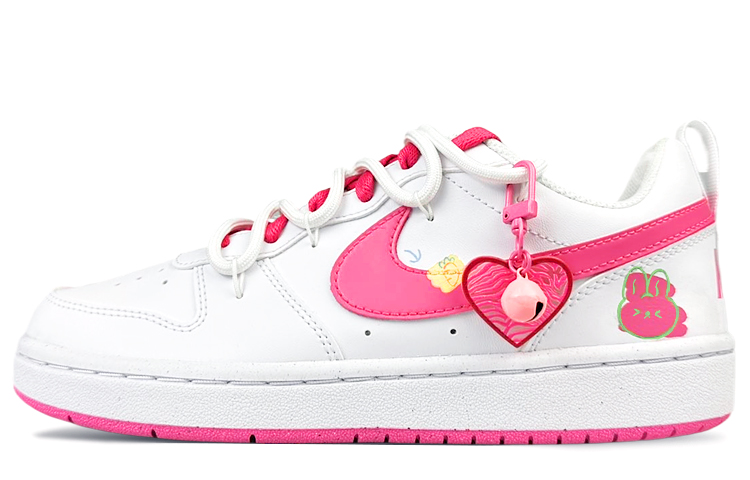 Nike Court Borough Anti-Slip Wear-Resistant Low-Top Skateboard Shoes Women's Pink White