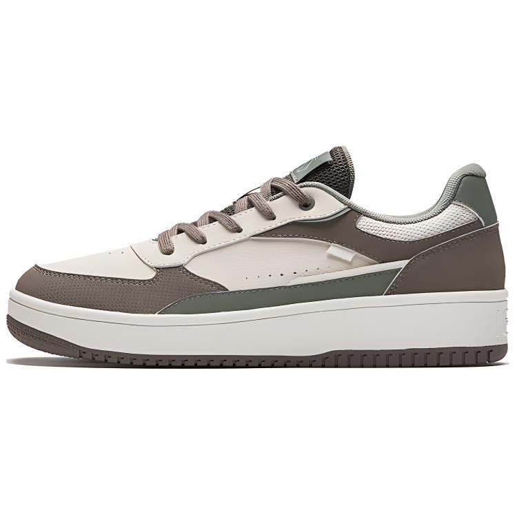 Anta Abrasion Resistant Slip Resistant Low Top Skateboard Shoes Men's Beige Green Brown
