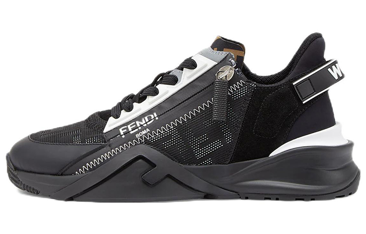 FENDI Flow Low top Casual Shoes Women's Black White