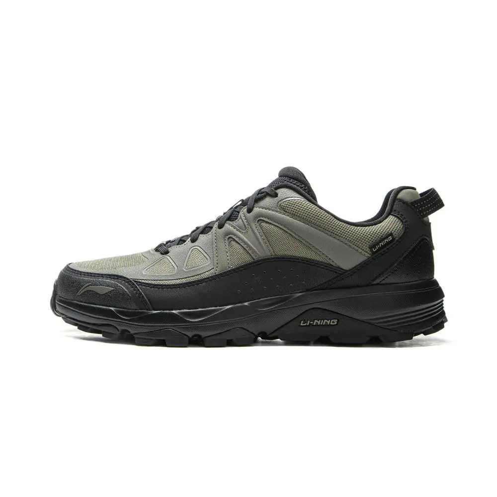 LiNing Gundam Cushioning, Abrasion Resistant, Slip Resistant, Rebound Low top Trail Running Shoes Men's Black Green