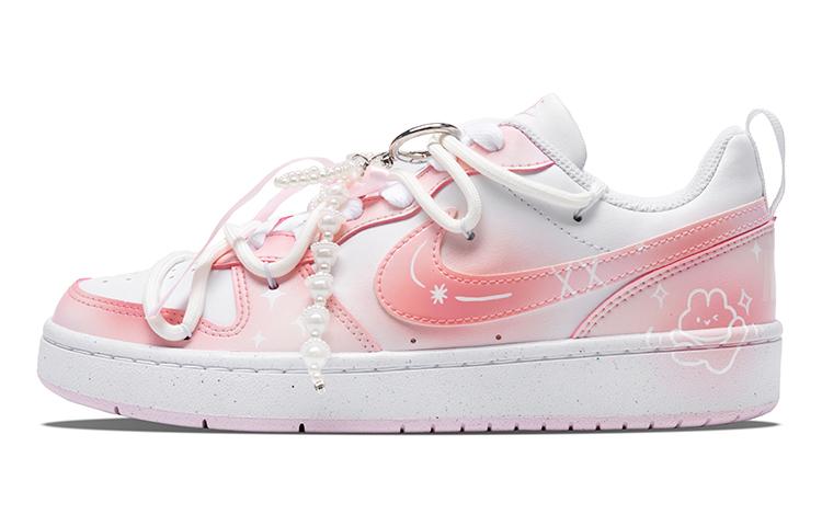 Nike Court Borough Cute Bunny Star Anti Slip Wear Resistant Low Top Skateboard Shoes GS Peach Pink