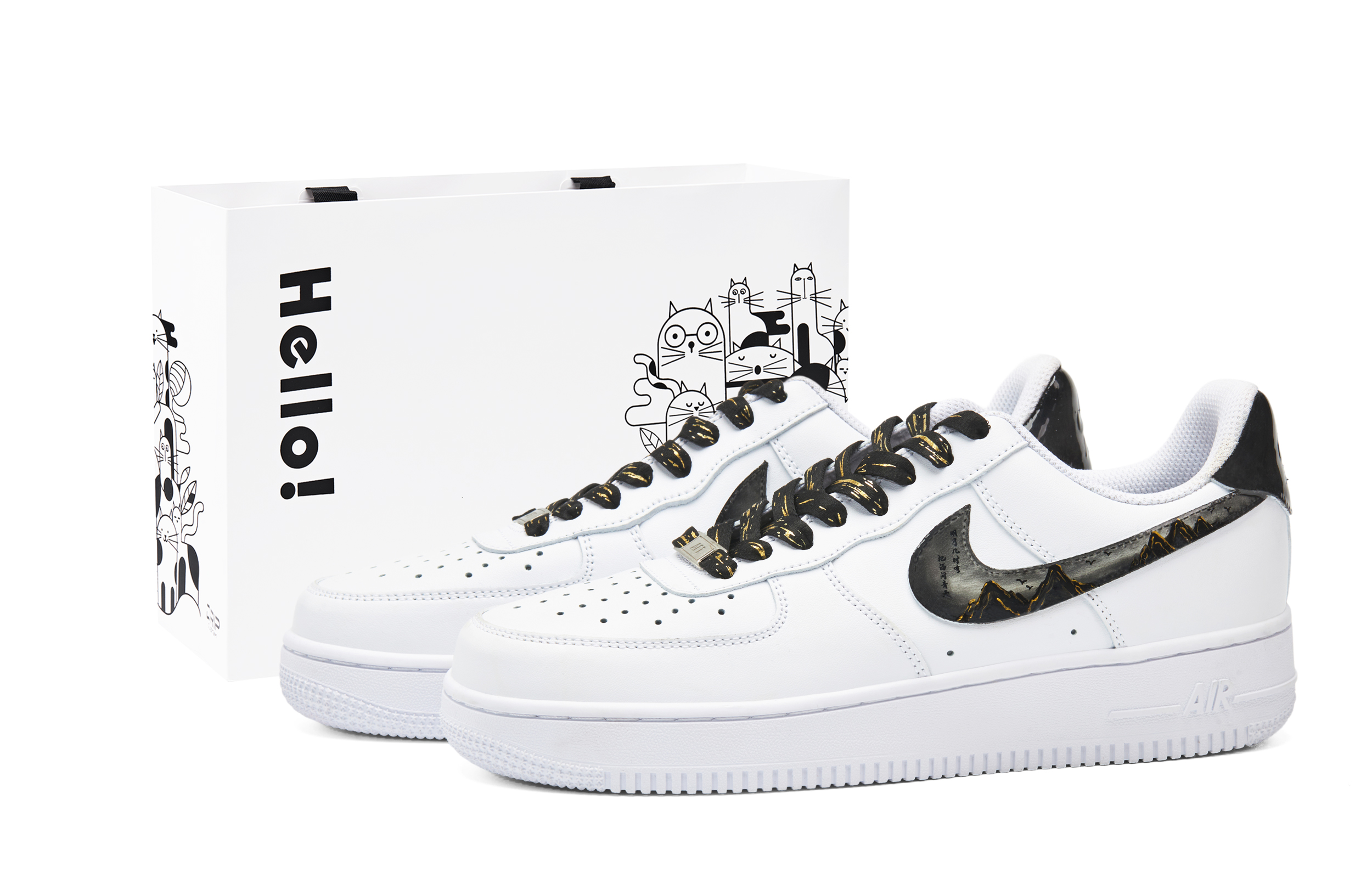 Nike Air Force 1 Low top Skateboard Shoes Unisex White Gray