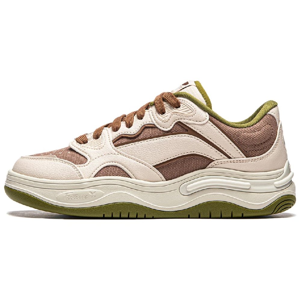LiNing Future Flow Cushioning Support Wear-Resistant Slip-Resistant Low-Top Skateboard Shoes Women's Beige Brown