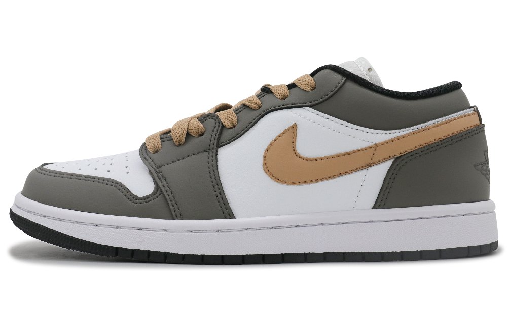 Jordan Air Jordan 1 Low Top Vintage Basketball Shoes Unisex Gray Brown
