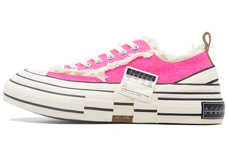 XVESSEL Skateboard Shoes Women's Low-Top Candy Pink/Neon Pink