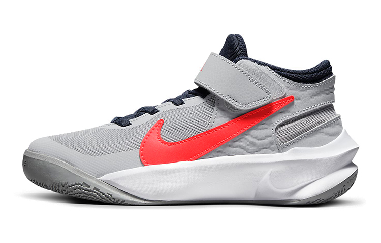 Nike Team Hustle D 10 FlyEase 'Gray Red' GS