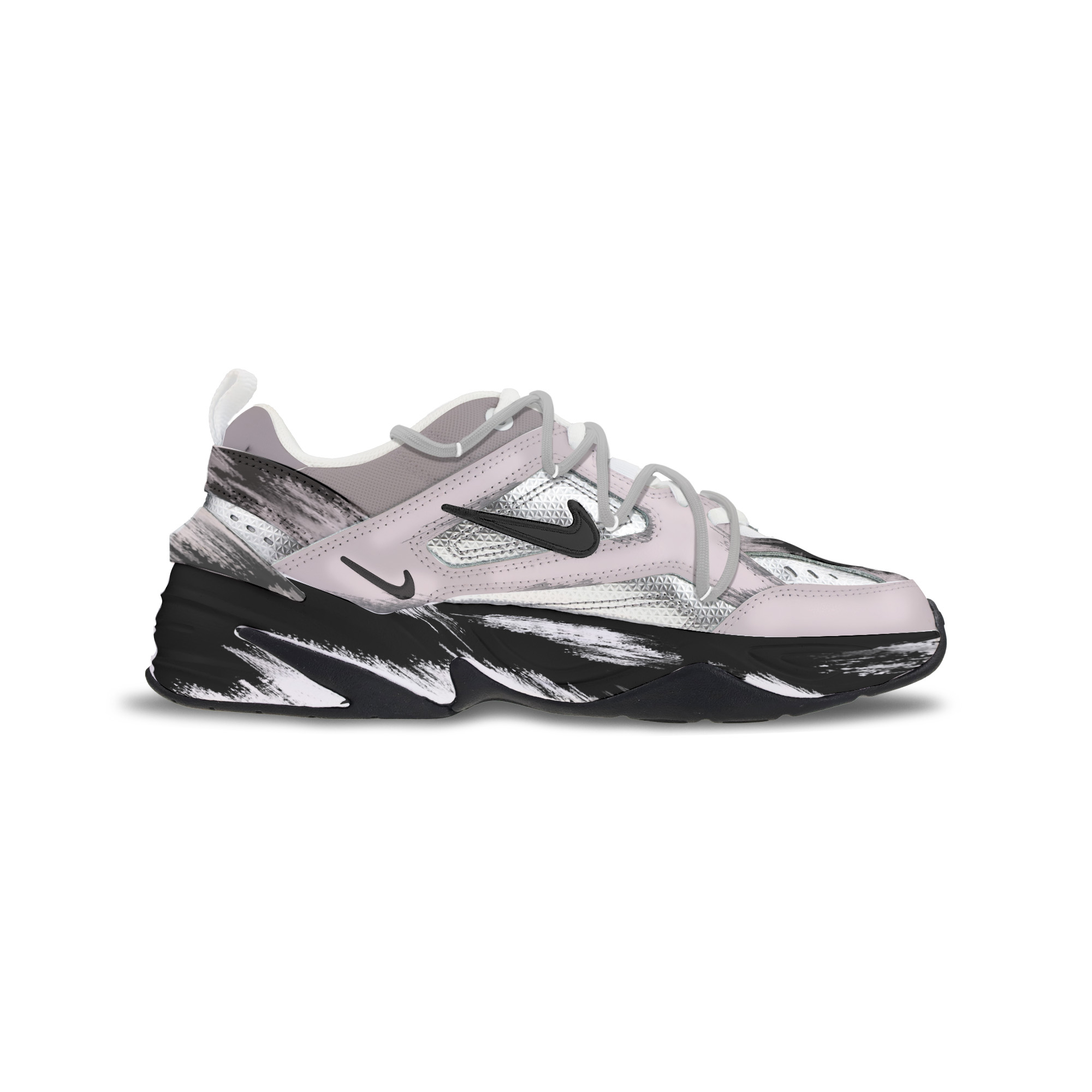 Nike M2K Tekno Abrasion Resistant Low top Chunky Sneakers Women's Black Pink
