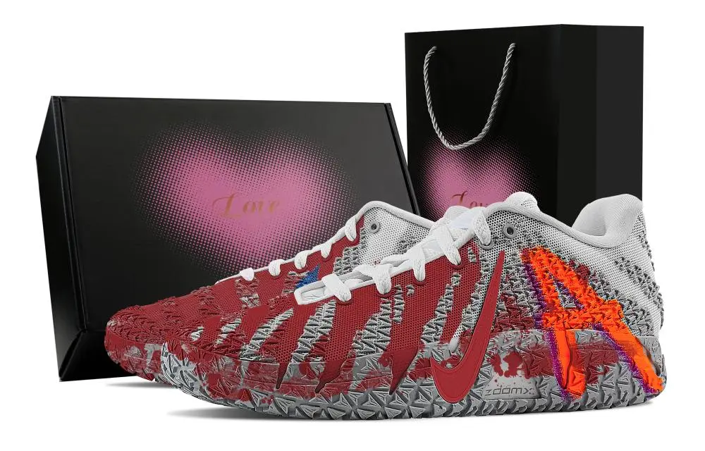 Nike Ja Morant 3 Crime Scene, Heart Box Abrasion Resistant Low top Basketball Shoes Unisex Gray Red