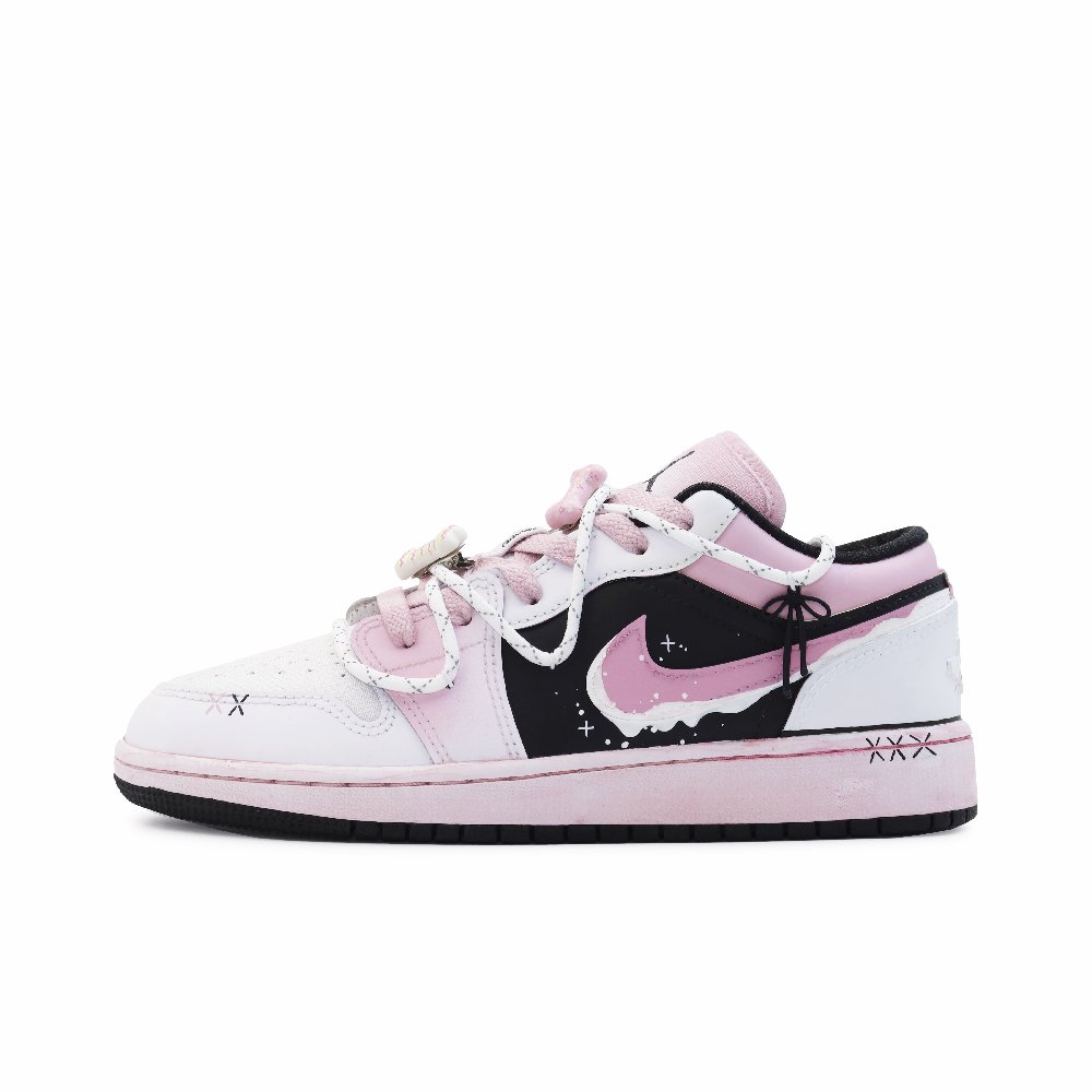 Jordan Air Jordan 1 Low-Top Vintage Basketball Shoes Women's Pink White