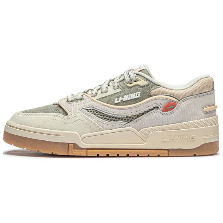 LINING 001 BTC Skateboard Shoes Men's Low top Pearl White/Dried Grass Gray