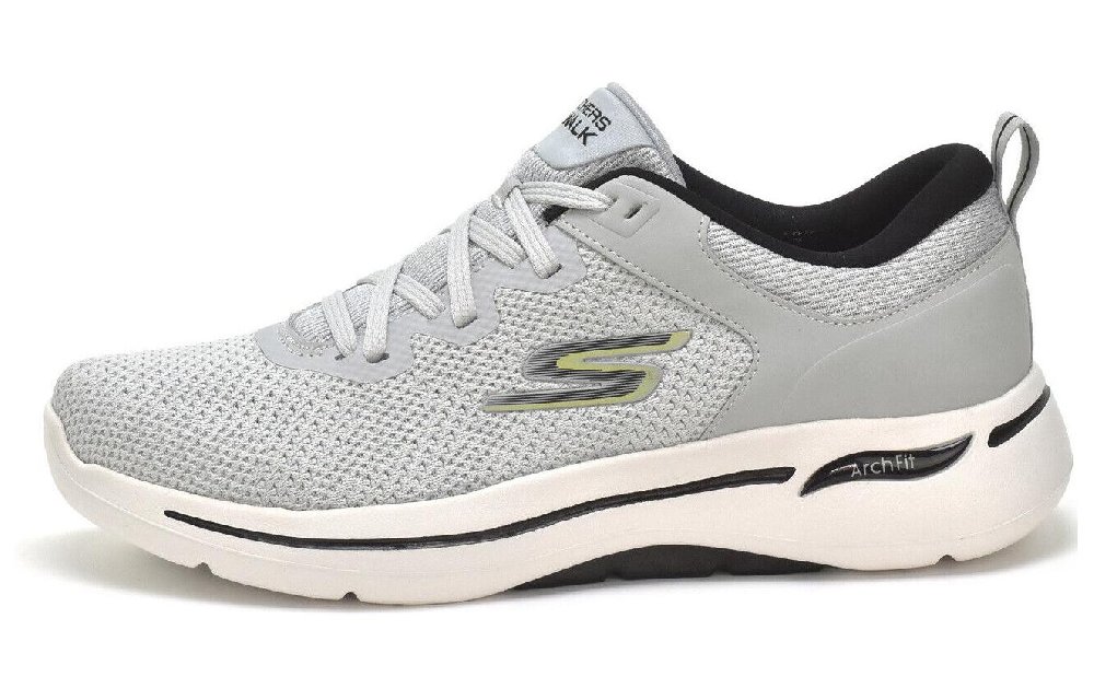 Skechers Go Walk Arch Fit Cushioning Wear-Resistant Low-Top Casual Shoes Men's Gray White