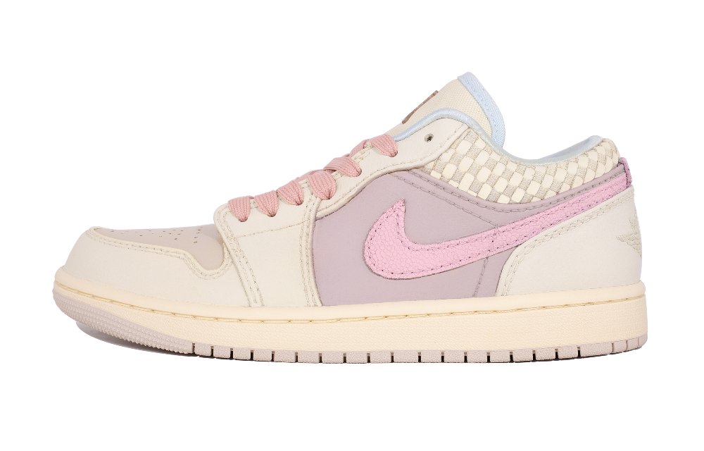Jordan Air Jordan 1 Desert Rose Low Top Vintage Basketball Shoes Unisex Yellow Pink