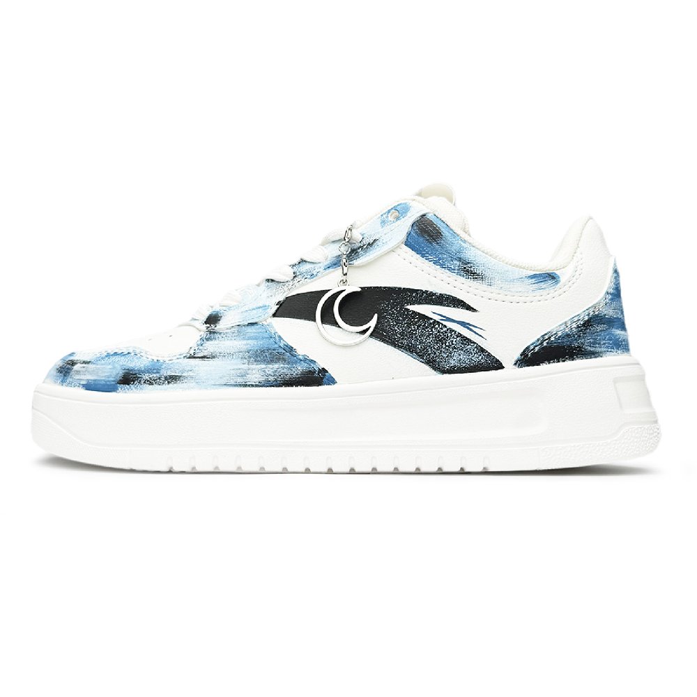 Anta Relaxed Slip Resistant Shock Absorbers With Abrasion Resistant Properties Low Top Skateboard Shoes Unisex Blue