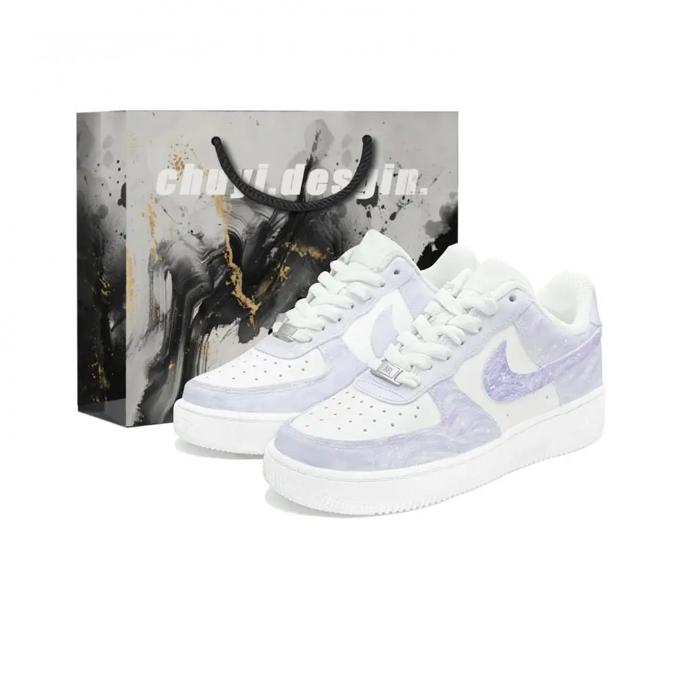 Nike Air Force 1 Skateboard Shoes Unisex Low top White/Purple