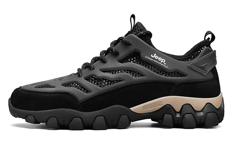 Jeep Low Top Outdoor Shoes Men's Black