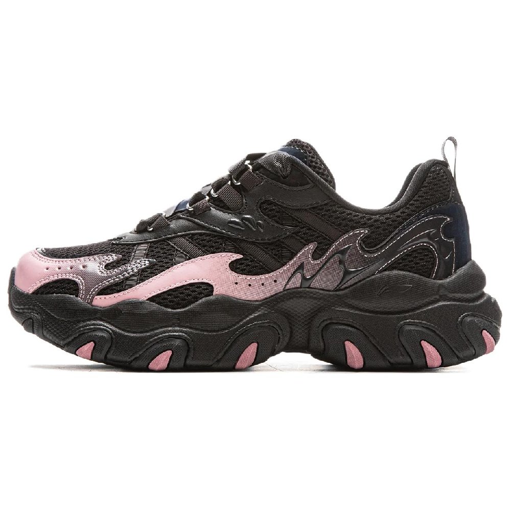 LPL x LiNing Cat Paw Lite3 Slip Resistant, Abrasion Resistant, Lightweight Low Top Casual Shoes Women's Black Pink