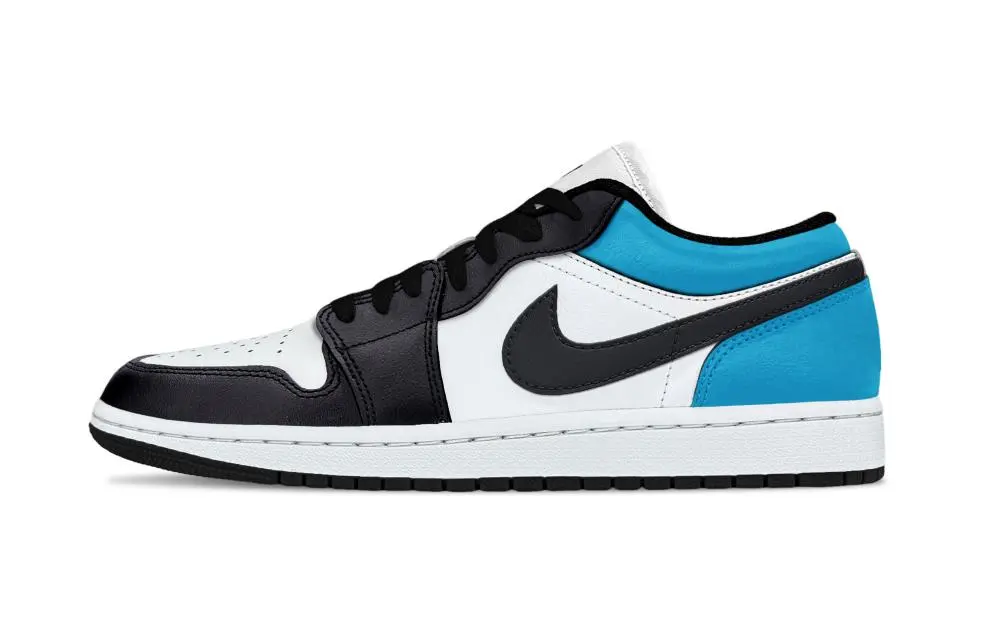 Jordan Air Jordan 1 Glacier Blue Support Low top Vintage Basketball Shoes Unisex Blue