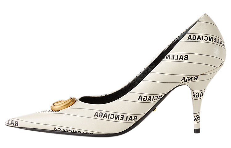 GUCCI x Balenciaga Knife The Hacker Project Collection Slim Heel High Heels 8cm Women's White