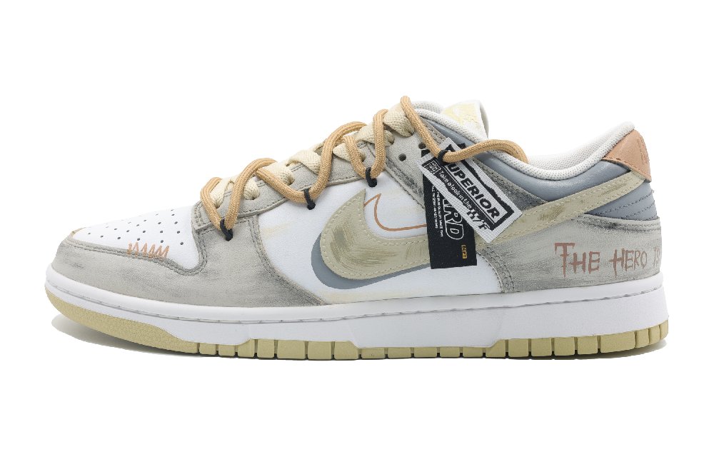 Nike Dunk Orange Sunset Ruins Anti-Slip Wear-Resistant Low-Top Skateboard Shoes Men's Beige Brown