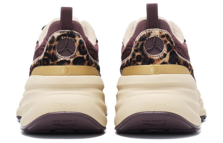 LI NING 1990 Clouds Slip Resistant Cushioning Rebound Low Top Running Shoes Women's Deep Purplish Red