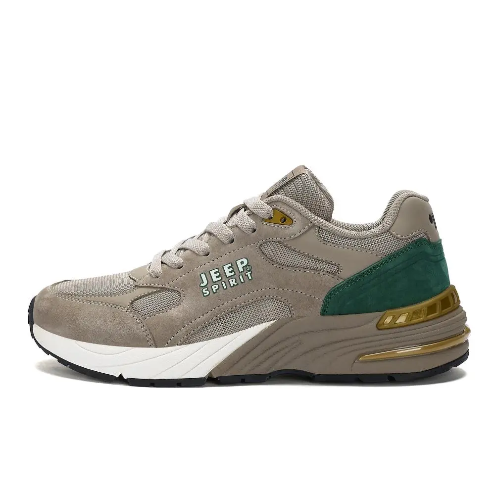 JEEP SPIRIT Wear-resistant And Lightweight Low-Top Casual Shoes Men's Brown Green
