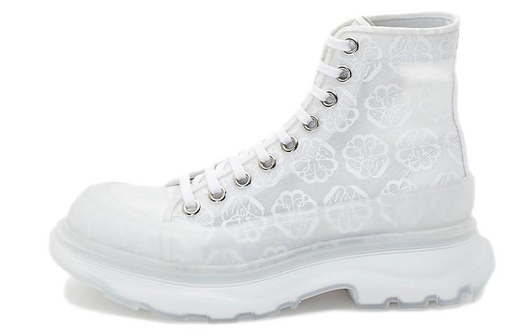 Alexander McQueen Tread Slick Lace Up High Boots 'White Transparent' Women's