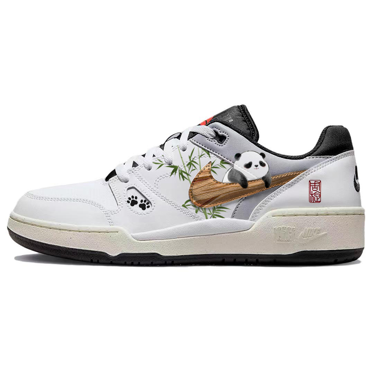 Nike Full Force Anti-Slip And Wear-Resistant Lightweight Low-Top Skateboard Shoes Men's White Gray