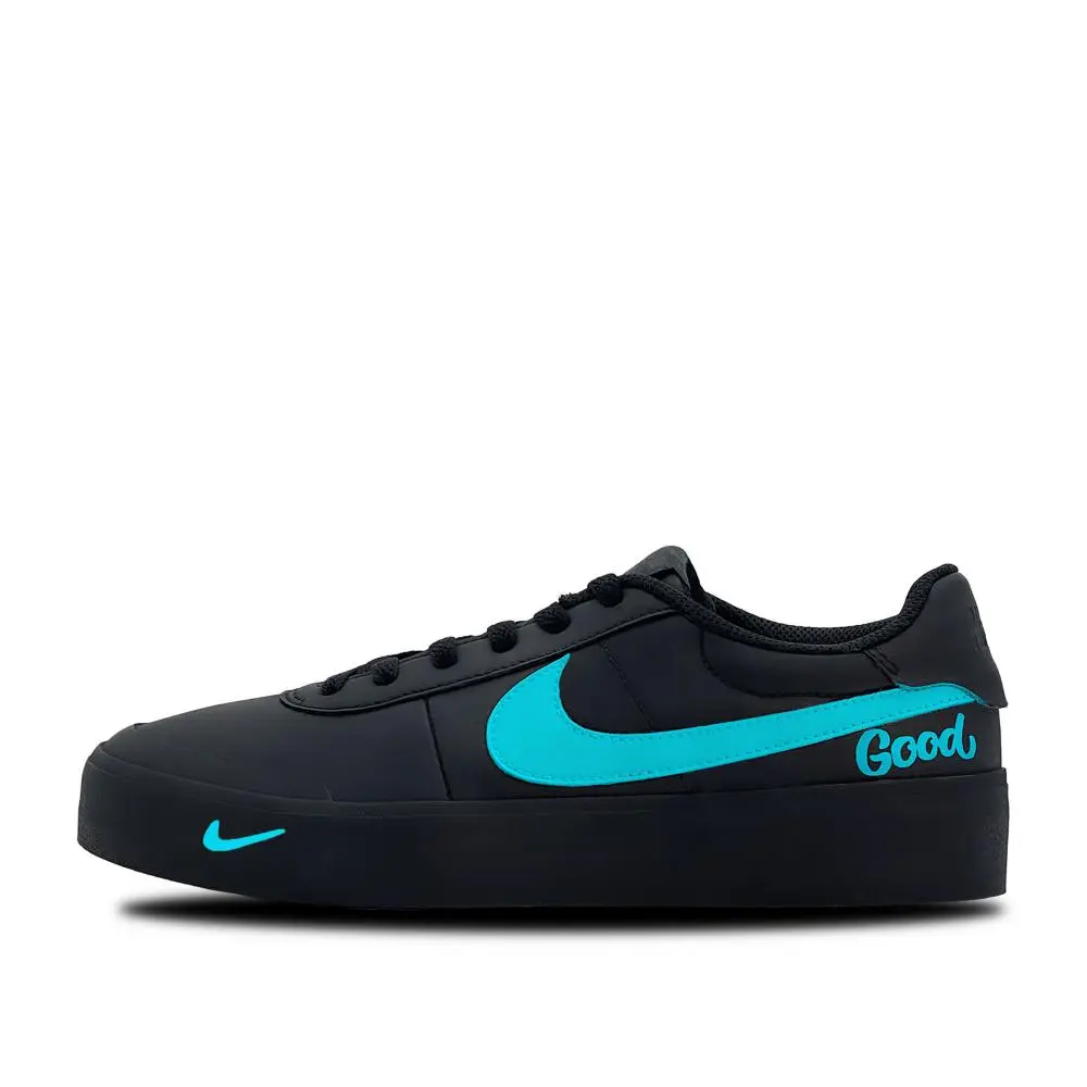 Nike Court Shot Cool Blue Journal Abrasion Resistant Low top Skateboard Shoes Men's Black Blue