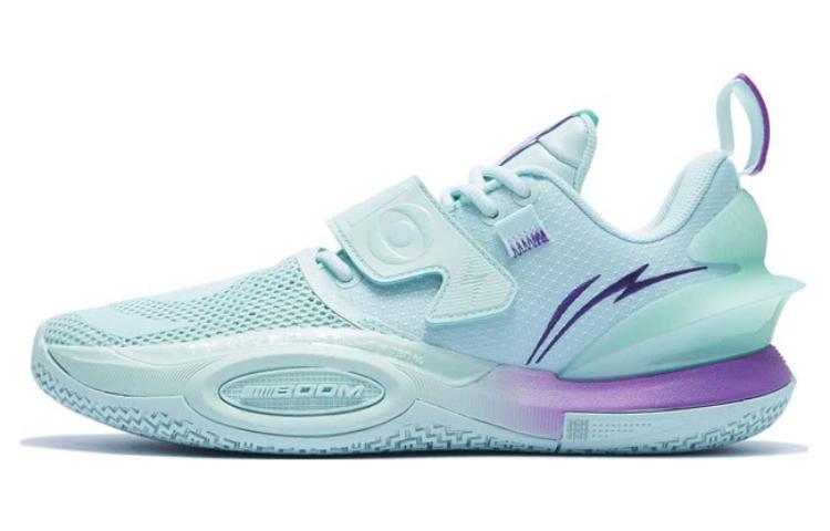 LINING All City 10 V2 Basketball Shoes Men Low Top Water Wave Green/Purple