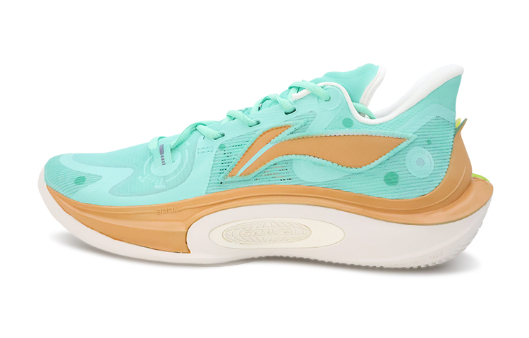 LiNing SONIC 11 Anti-Slip Wear-Resistant Low-Top Basketball Shoes Men's Green Orange