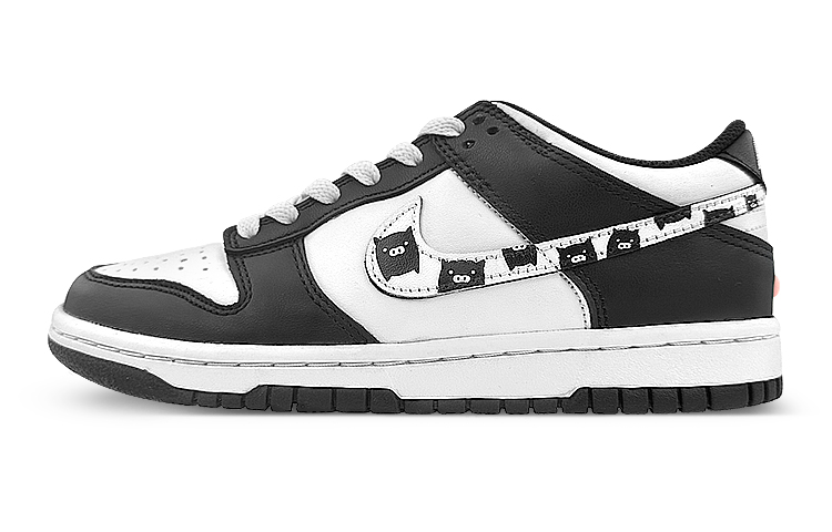 Nike Dunk Low Low-Top Skateboard Shoes GS Black White