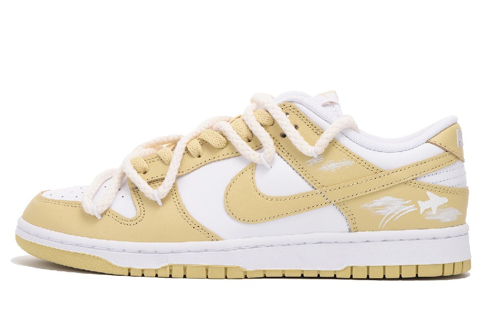 Nike Dunk Low Low-Top Skateboard Shoes Men's Yellow White