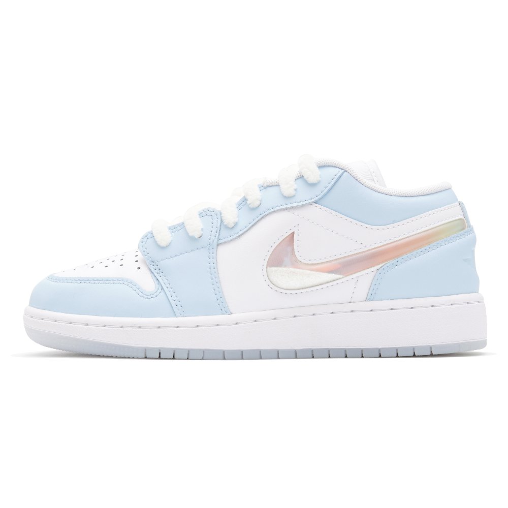 Jordan Air Jordan 1 Low Top Vintage Basketball Shoes Women's White Blue