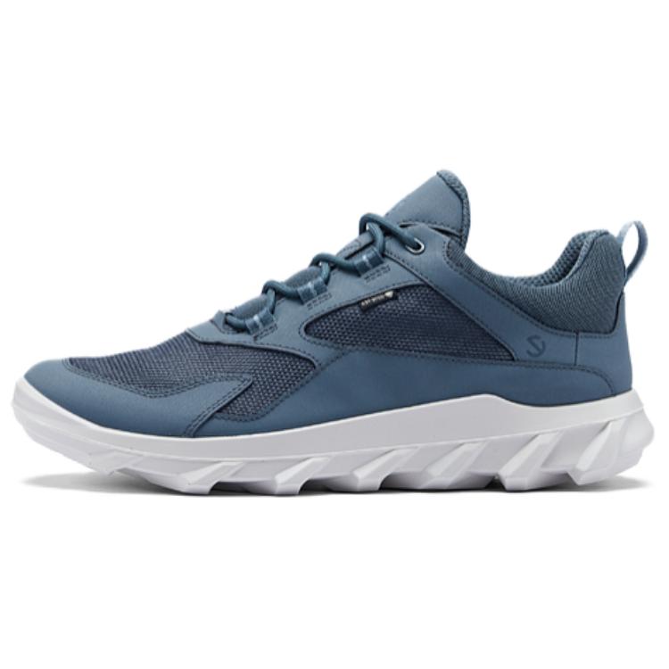 Ecco Abrasion Resistant Cushioning Low Top Casual Shoes Men's Blue Gray