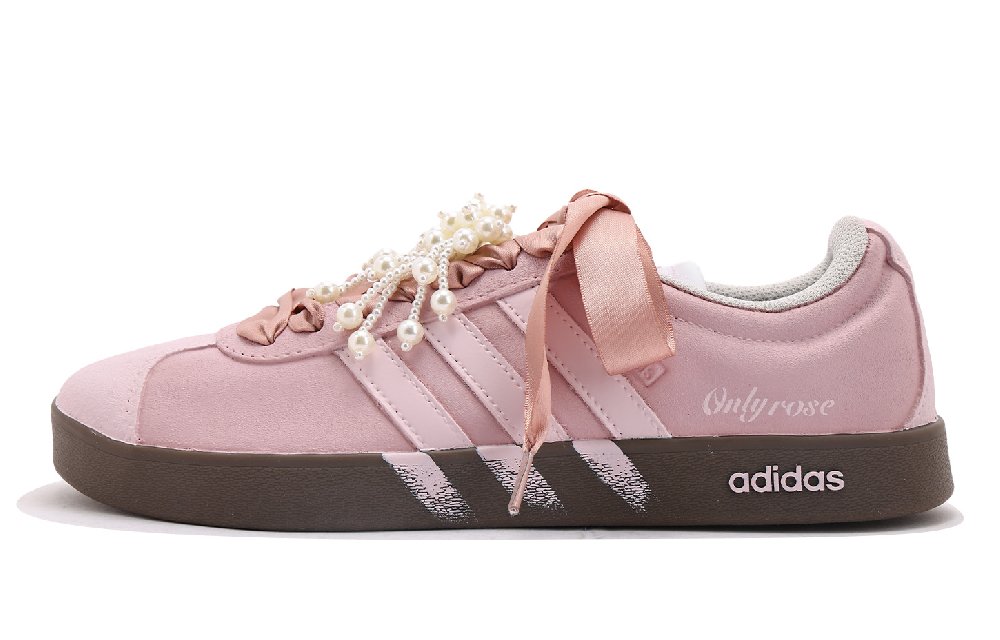 Adidas Neo VL Court 2.0 Abrasion Resistant Low Top Skateboard Shoes Unisex Pink